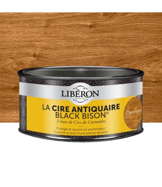 Cire d'antiquaire en pâte - Black Bison - Chêne moyen - 500 ml - LIBERON