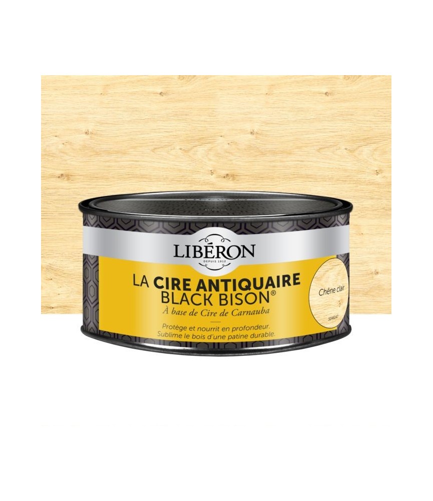 Cire d'antiquaire en pâte - Black Bison - Chêne clair - 500 ml - LIBERON Cire d'antiquaire en pâte - Black Bison - Chêne clair - 500 ml - LIBERON