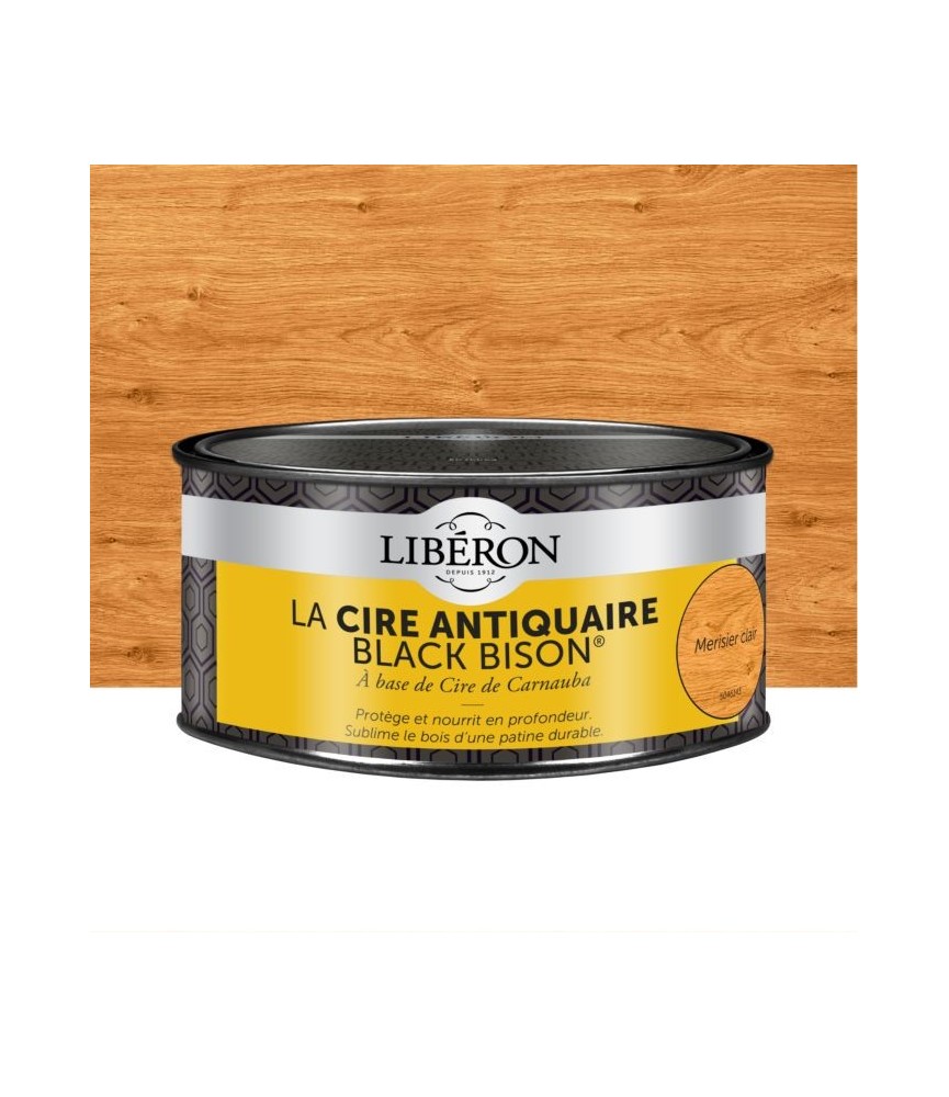 Cire d'antiquaire en pâte - Black Bison - Merisier clair - 500 ml - LIBERON Cire d'antiquaire en pâte - Black Bison - Merisier clair - 500 ml - LIBERON