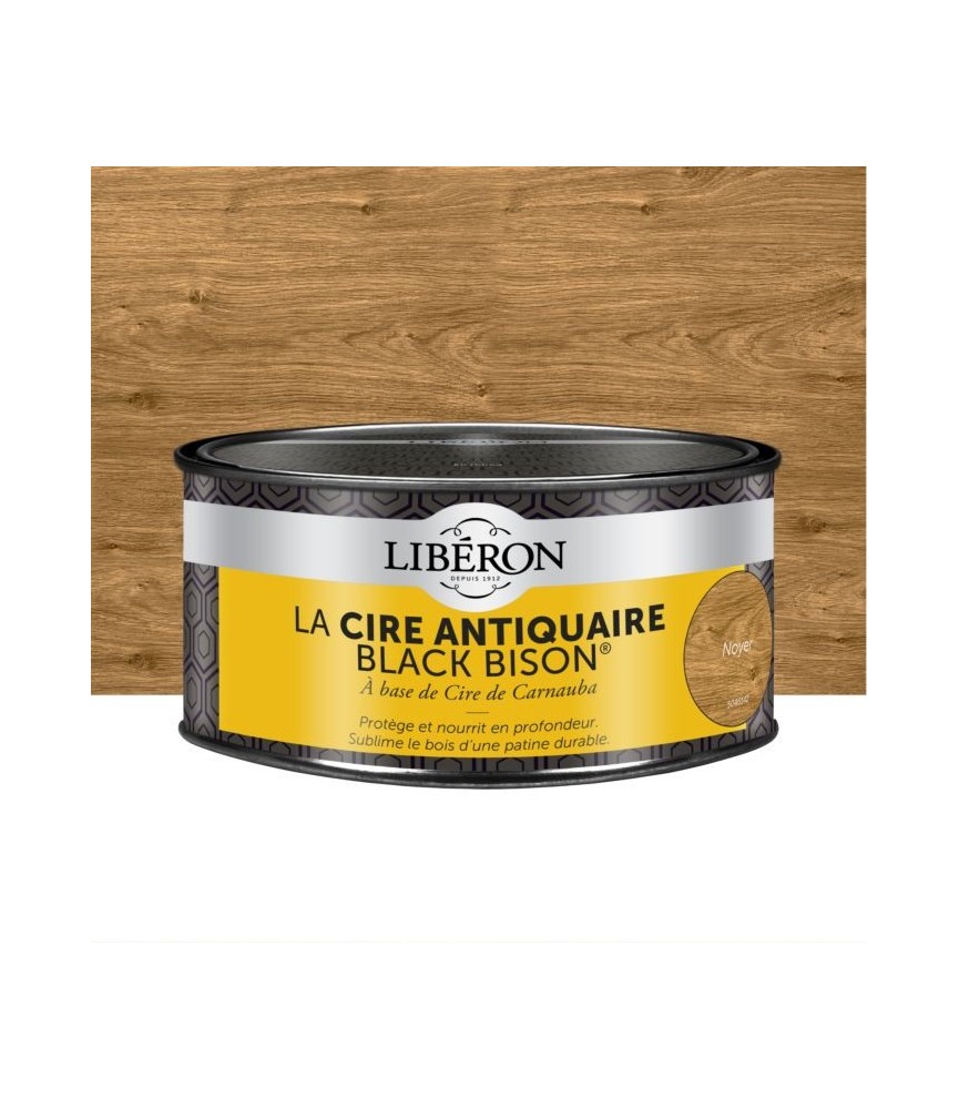 Cire d'antiquaire en pâte - Black Bison - Noyer - 500 ml - LIBERON Cire d'antiquaire en pâte - Black Bison - Noyer - 500 ml - LIBERON