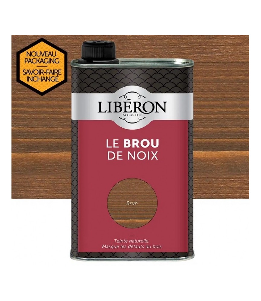 Teinter naturellement - Broux de Noix - Brun - 500 ml - LIBERON Teinter naturellement - Broux de Noix - Brun - 500 ml - LIBERON