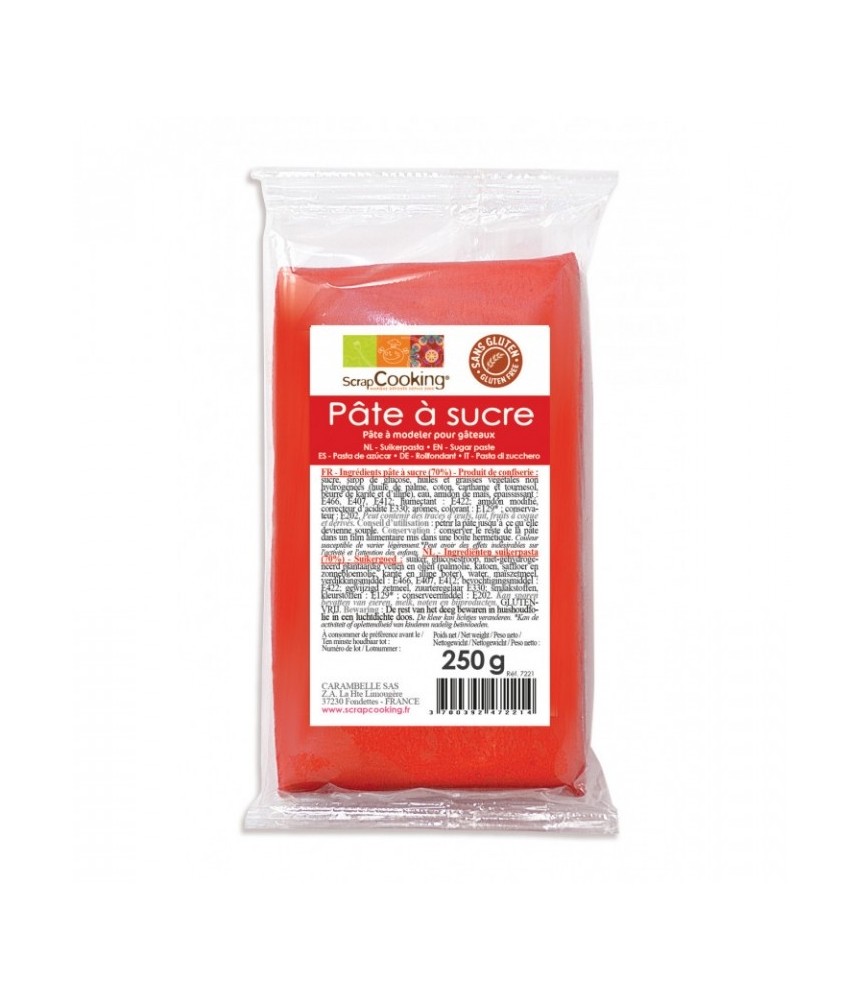 Pâte à sucre - Rouge - 250 Grs - SCRAPCOOKING Pâte à sucre - Rouge - 250 Grs - SCRAPCOOKING