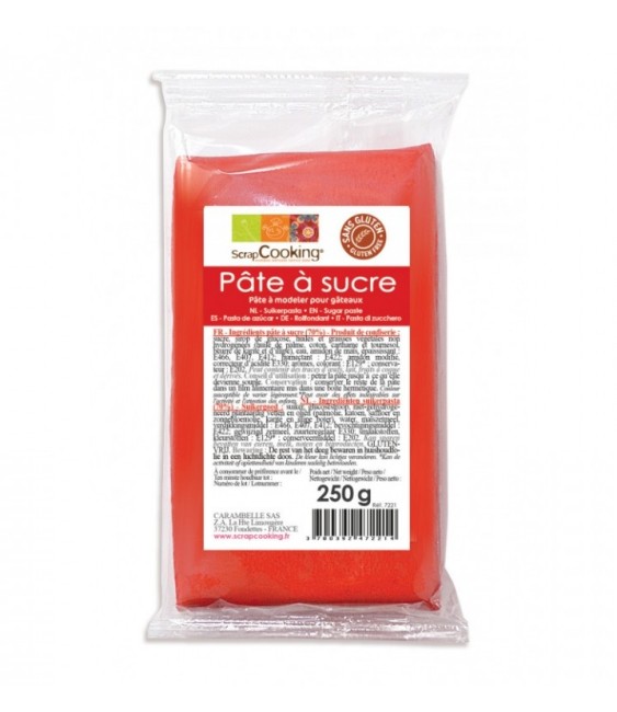 Pâte à sucre - Rouge - 250 Grs - SCRAPCOOKING