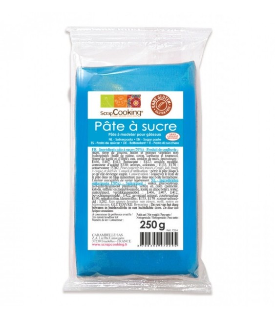 Pâte à sucre - Bleu - 250 Grs - SCRAPCOOKING