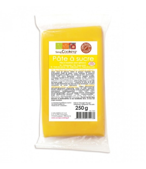 Pâte à sucre - Jaune - 250 Grs - SCRAPCOOKING