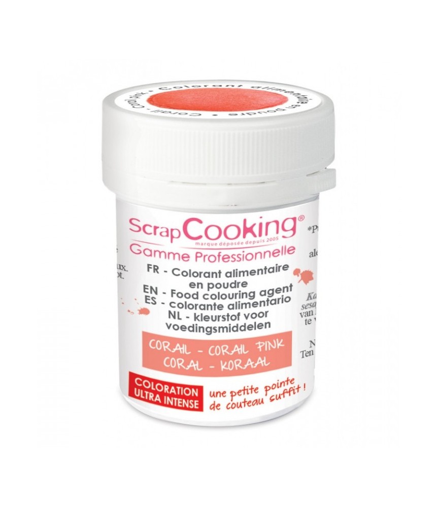 Colorant alimentaire en poudre corail - SCRAPCOOKING Colorant alimentaire en poudre corail - SCRAPCOOKING