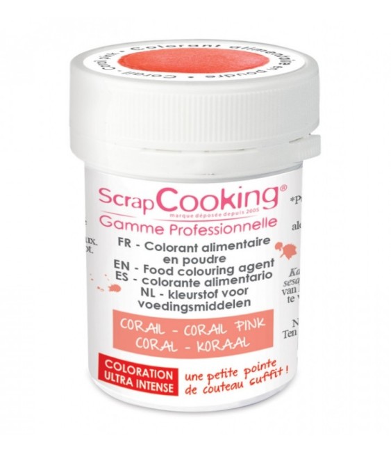 Colorant alimentaire en poudre corail - SCRAPCOOKING