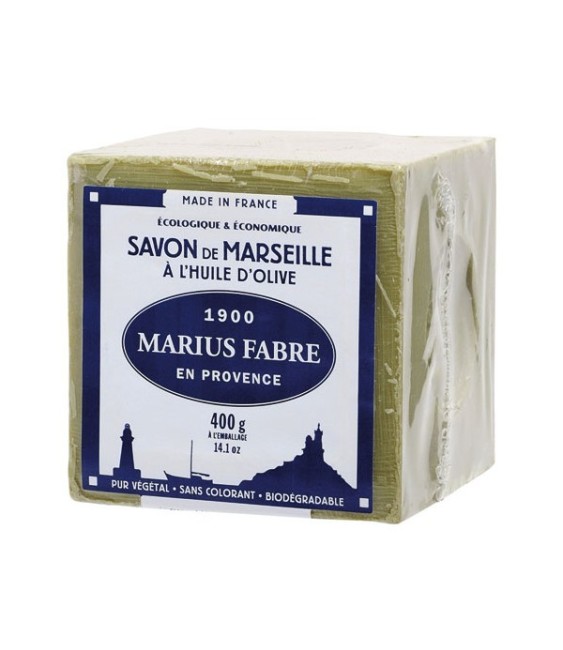 Savon de marseille à l'huile d'olive - Cube de 400 Grs - MARIUS FABRE