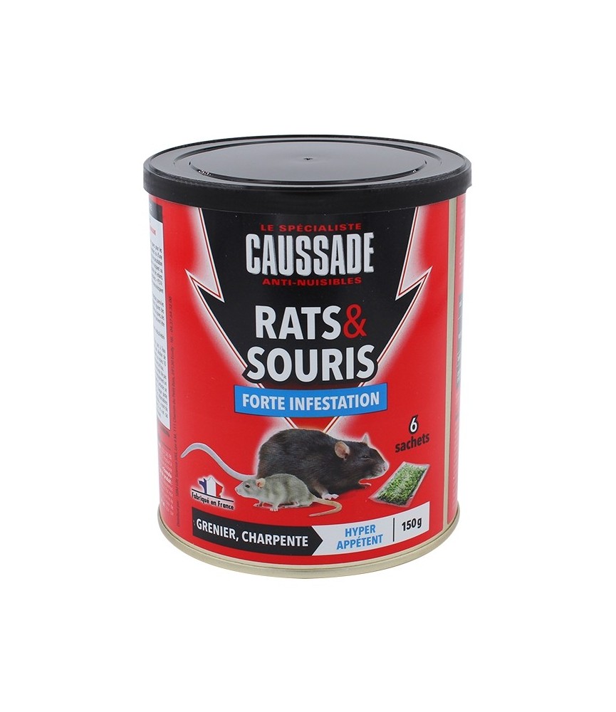 Rats et souris - Forte infestation - Céréales - 150 Grs - CAUSSADE Rats et souris - Forte infestation - Céréales - 150 Grs - CAUSSADE