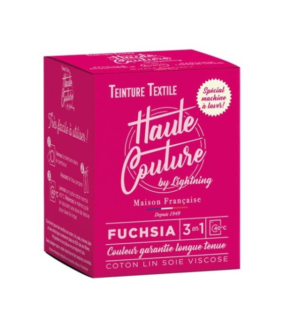 Teinture spécial machine à laver - 350 Grs - Fuschia - HAUTE-COUTURE