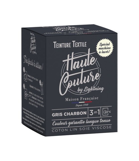 Teinture spécial machine à laver - 350 Grs - Gris Charbon - HAUTE-COUTURE