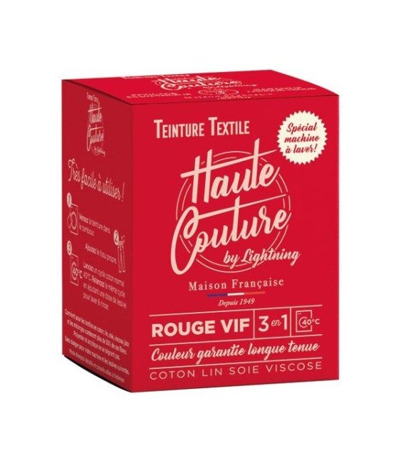 Teinture spécial machine à laver - 350 Grs - Rouge vif - HAUTE-COUTURE