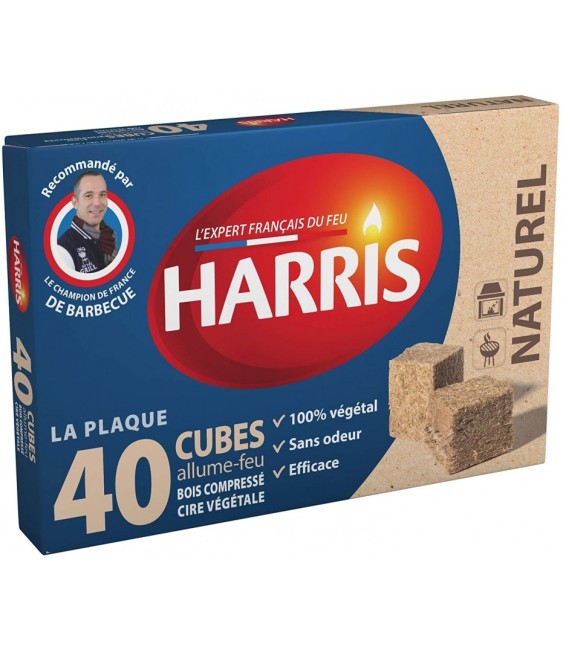 40 cubes allume-feu 100 % naturel - HARRIS