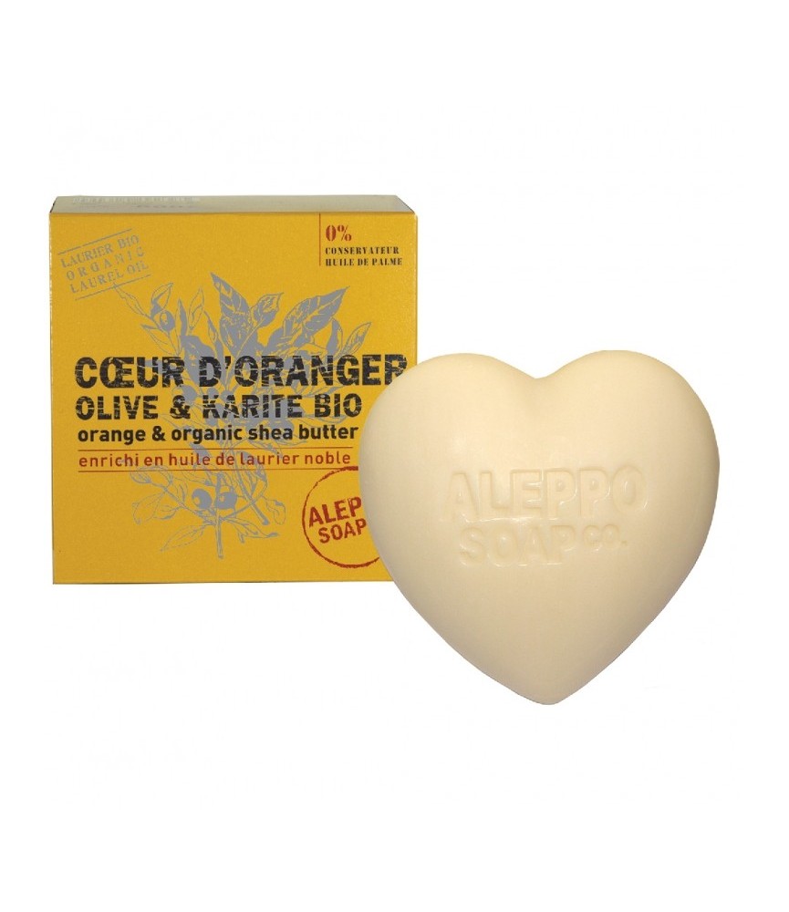 Coeur d'Oranger Olive & karité bio - 200 Grs - ALEPPO Coeur d'Oranger Olive & karité bio - 200 Grs - ALEPPO
