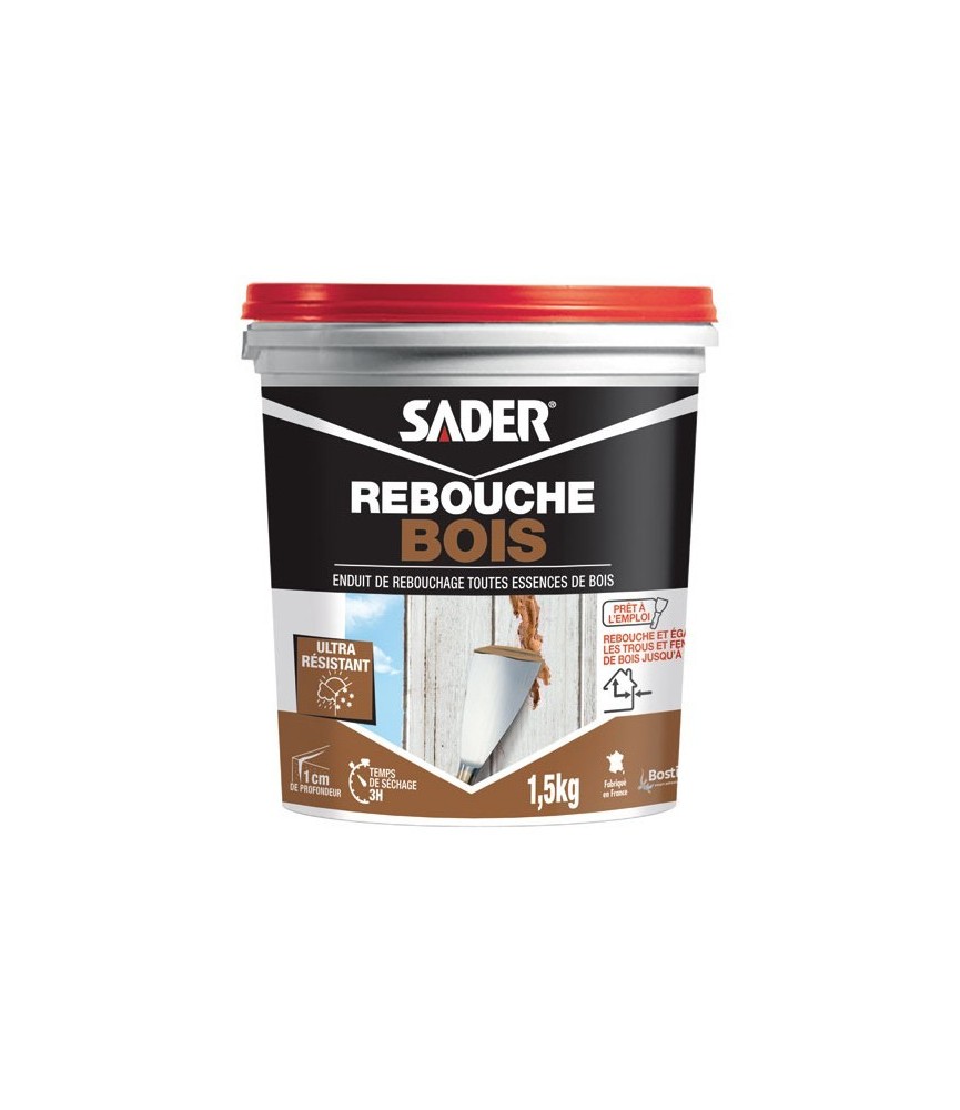 Enduit de rebouchage spécial Bois - 1.5 Kg - SADER Enduit de rebouchage spécial Bois - 1.5 Kg - SADER