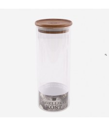 Bocal en verre avec couvercle bois Acacia - 1.1 L - POINT VIRGULE