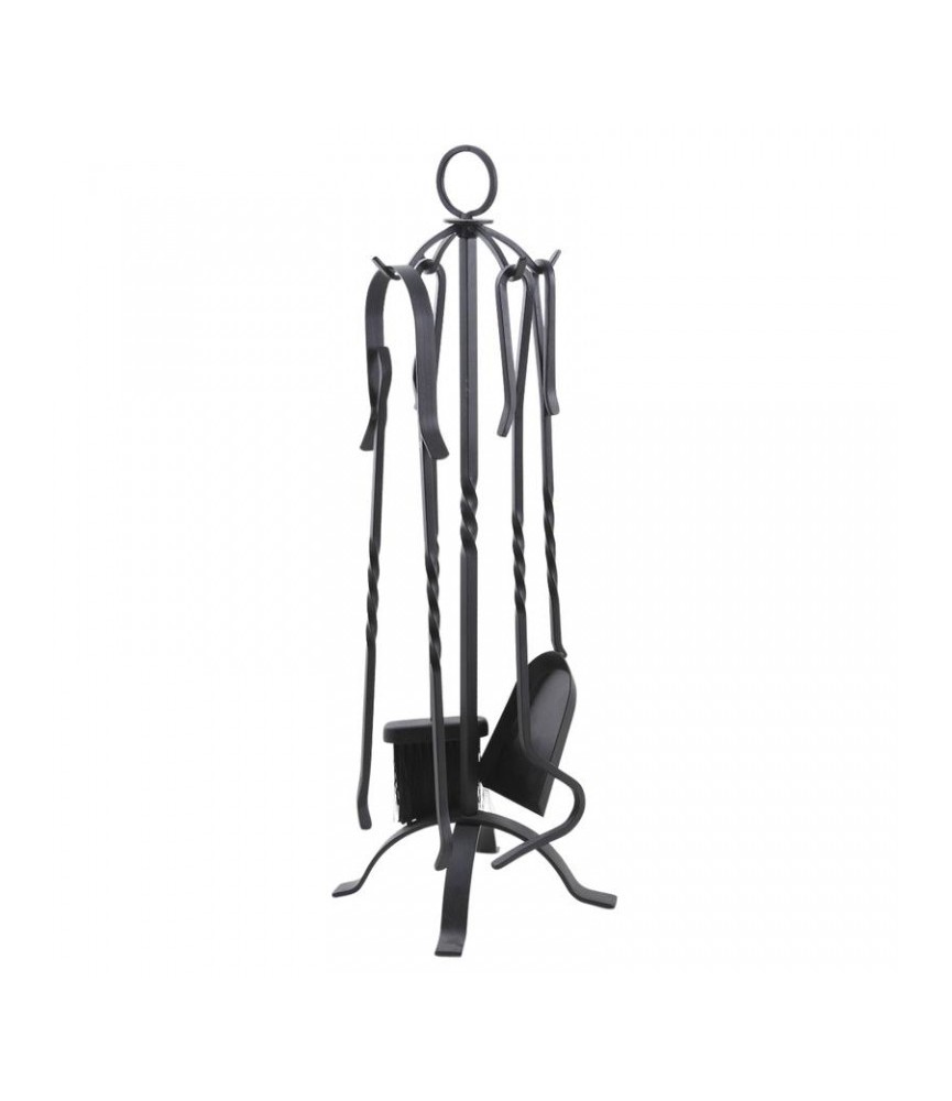 Serviteur de cheminée - 4 accessoires - Fer forgé - AUBRY GASPARD Serviteur de cheminée - 4 accessoires - Fer forgé - AUBRY GASPARD