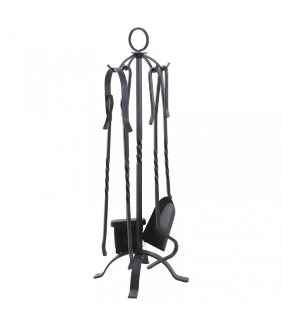 Serviteur de cheminée - 4 accessoires - Fer forgé - AUBRY GASPARD