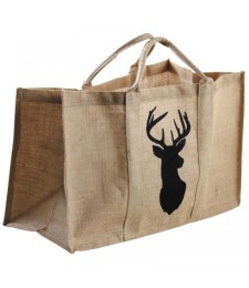 Sac à bûches - Jûte naturel - Cerf - AUBRY GASPARD