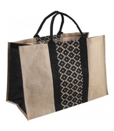 Sac à bûches - Jûte naturel - Chevrons - AUBRY GASPARD