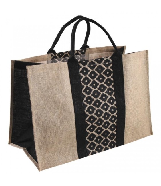 Sac à bûches - Jûte naturel - Chevrons - AUBRY GASPARD