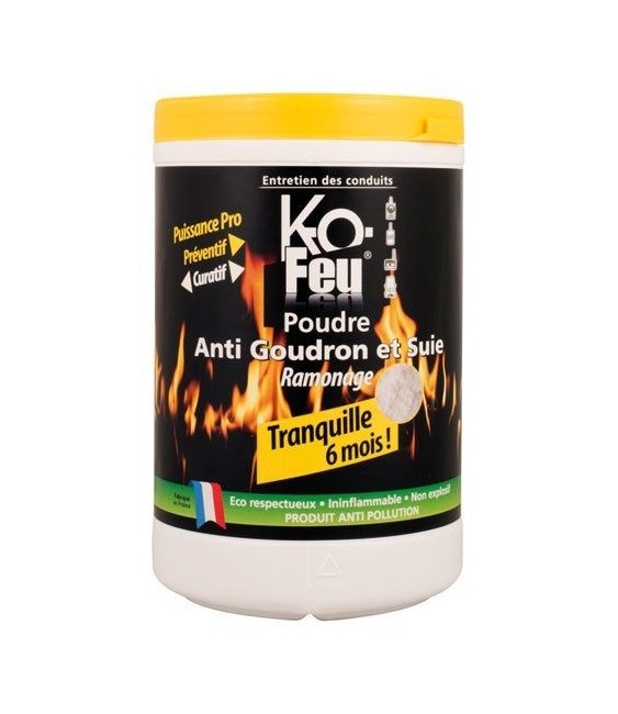 Poudre anti-goudron et suie - Ramonage - 800 Grs - KO FEU