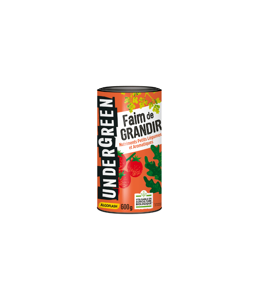 Faim de GRANDIR - Nutriments Petits Légumes et Aromatiques - 600 Grs - UNDERGREEN Faim de GRANDIR - Nutriments Petits Légumes et Aromatiques - 600 Grs - UNDERGREEN