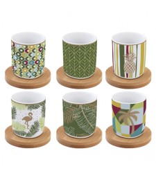 Coffret de 6 tasses à café Tropical - Coffee Mania - Porcelaine - EASY LIFE