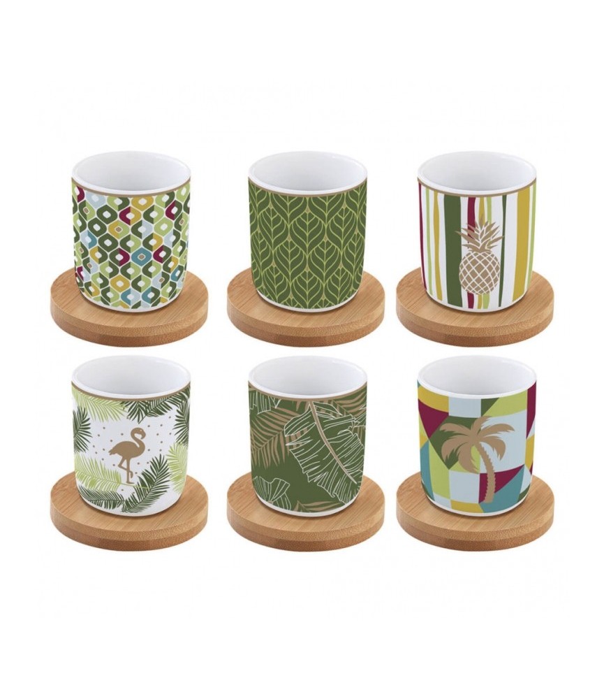 Coffret de 6 tasses à café Tropical - Coffee Mania - Porcelaine - EASY LIFE Coffret de 6 tasses à café Tropical - Coffee Mania - Porcelaine - EASY LIFE