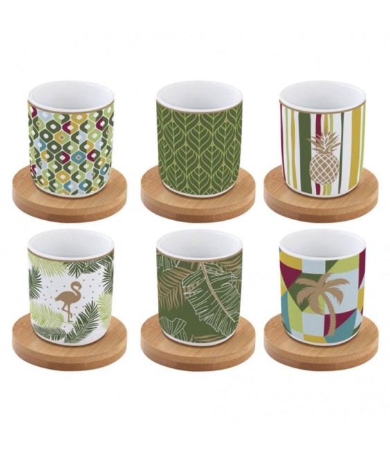 Coffret de 6 tasses à café Tropical - Coffee Mania - Porcelaine - EASY LIFE