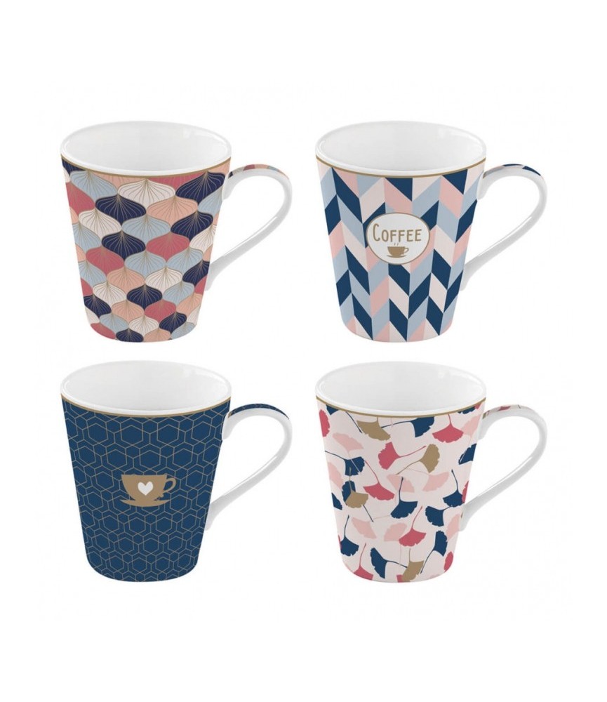 Coffret de 4 tasses à café Sweet home - Coffee Mania - Porcelaine - EASY LIFE Coffret de 4 tasses à café Sweet home - Coffee Mania - Porcelaine - EASY LIFE