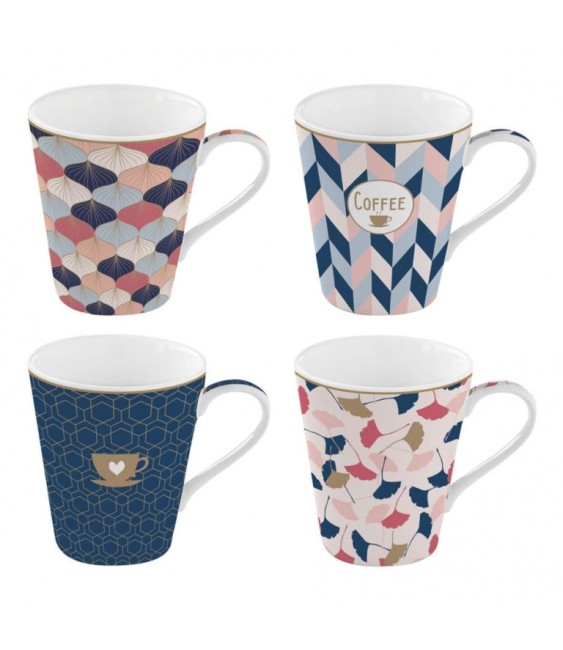 Coffret de 4 tasses à café Sweet home - Coffee Mania - Porcelaine - EASY LIFE