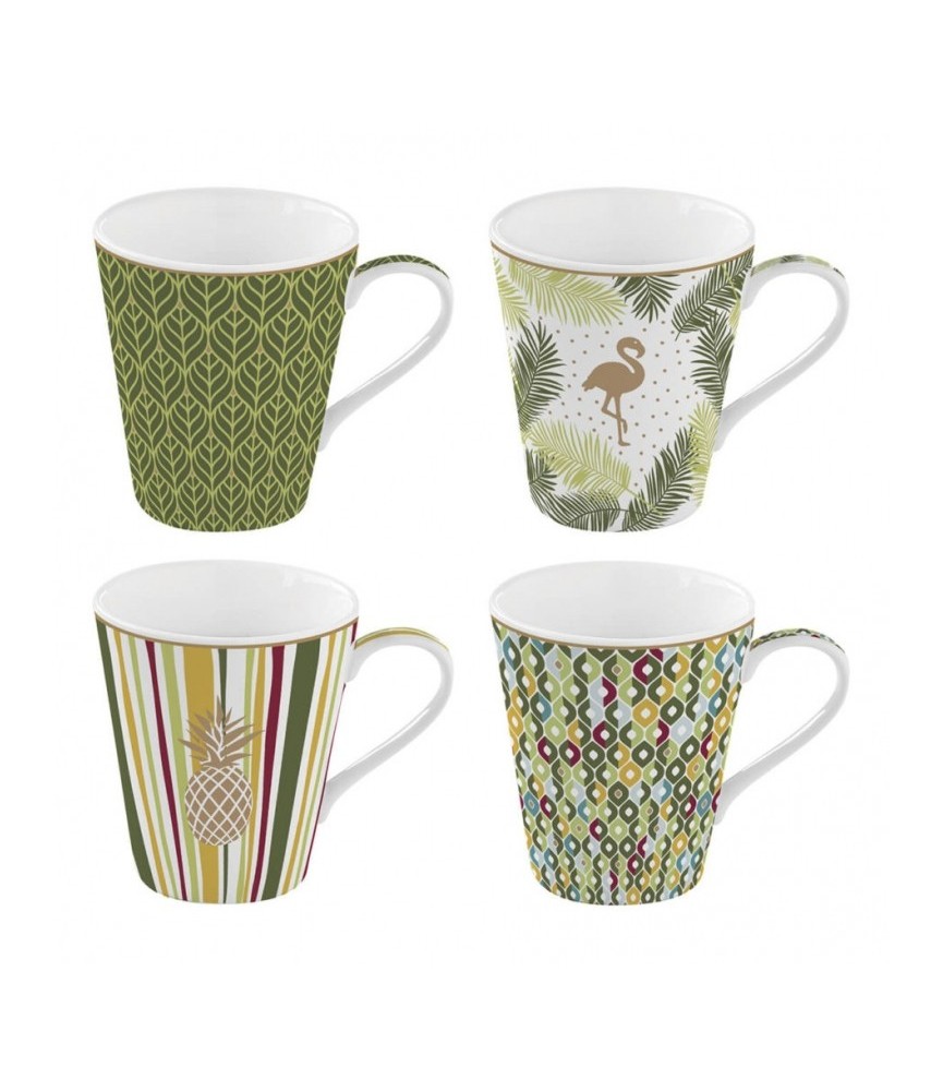 Coffret de 4 tasses à café Tropical - Coffee Mania - Porcelaine - EASY LIFE Coffret de 4 tasses à café Tropical - Coffee Mania - Porcelaine - EASY LIFE