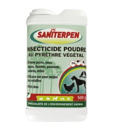 Insecticide - Environnement animal - Puces, poux, fourmis, tiques - Poudre 500 gr - SANITERPEN
