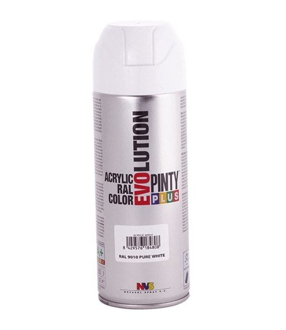 Peinture acrylique - Blanc pur brillant - 400 ml - PINTY