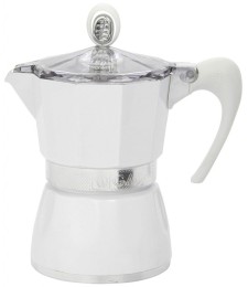 Cafetière italienne - 3 Tasses - Bella - Blanc - GAT