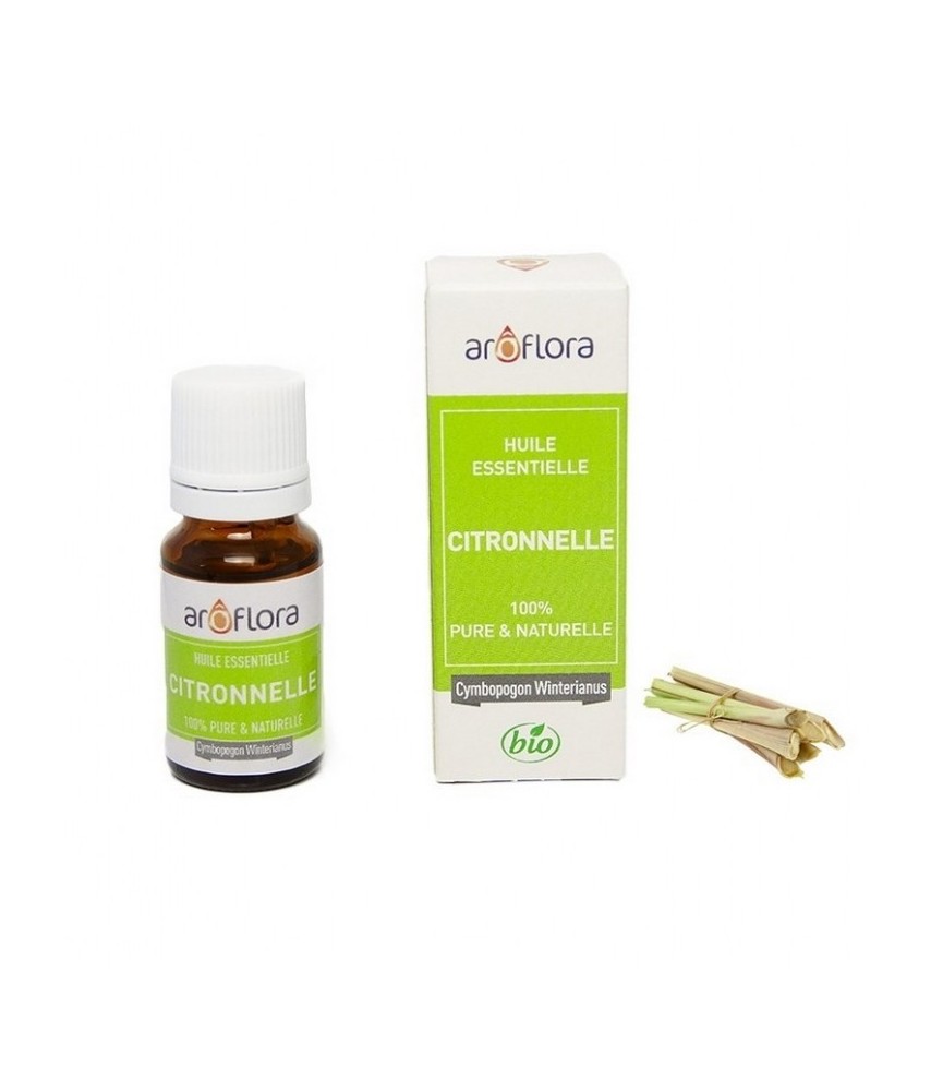 Huile essentielle BIO de Citronelle 100% pure et naturelle -10 ml - AROFLORA Huile essentielle BIO de Citronelle 100% pure et naturelle -10 ml - AROFLORA