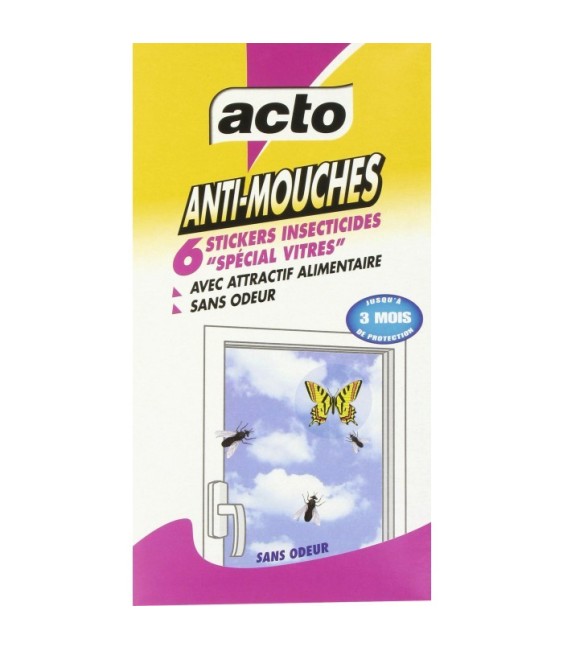 Anti mouches - Stickers vitres - x 6 - ACTO