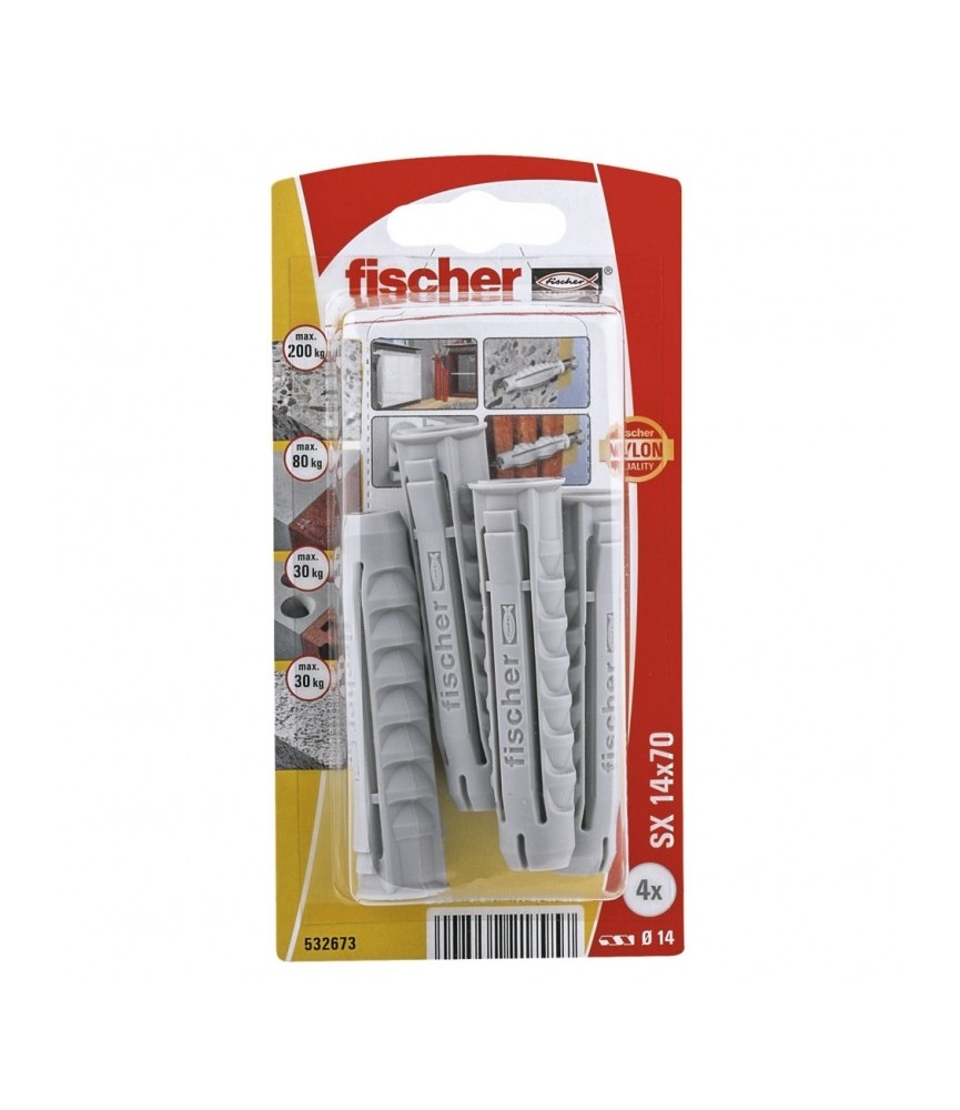 Cheville à expansion SX 14 x 70 K - Lot de 4 - FISCHER