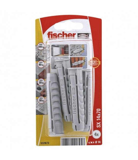 Cheville à expansion SX 14 x 70 K - Lot de 4 - FISCHER