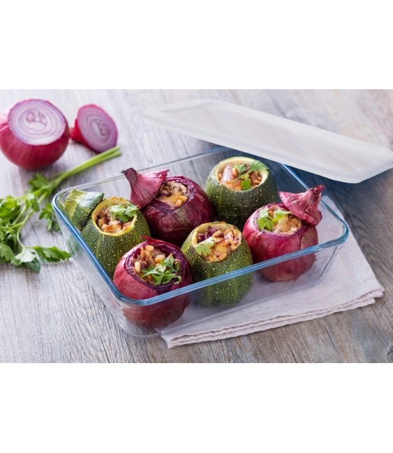 Cook & Freeze - Plat rectangulaire avec couvercle plastique - 19 x 14 cm - PYREX