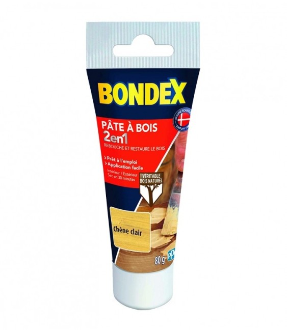 Pâte à bois 2 en 1 - Chêne clair - 80 Grs - BONDEX