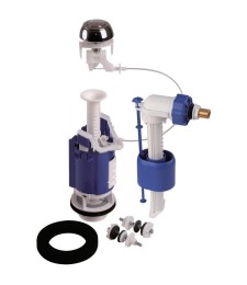 Kit mécanisme complet de WC 365 à câble - Poussoir double débit