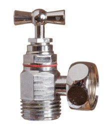 Robinet équerre chromé, à potence avec presse étoupe - 12 x 17 mm - SFERACO