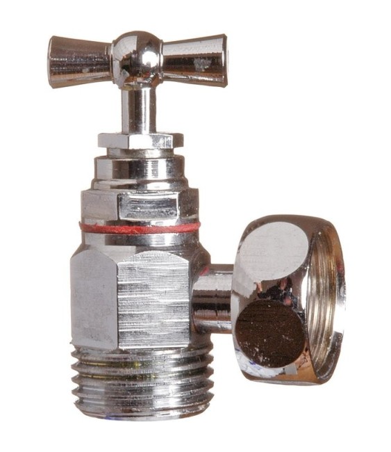 Robinet équerre chromé, à potence avec presse étoupe - 12 x 17 mm - SFERACO
