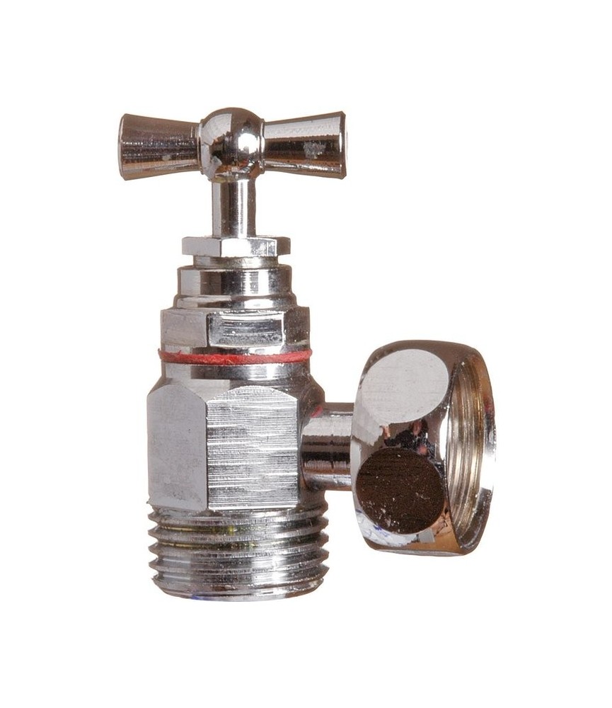 Robinet équerre chromé, à potence avec presse étoupe - 15 x 21 mm - SFERACO Robinet équerre chromé, à potence avec presse étoupe - 15 x 21 mm - SFERACO