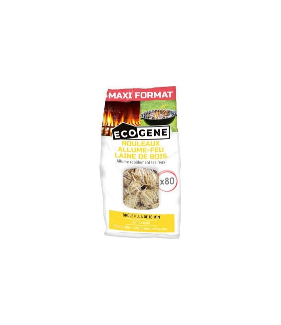Allume feu - Express - 100 % Naturel - Laine de bois - ECOGENE