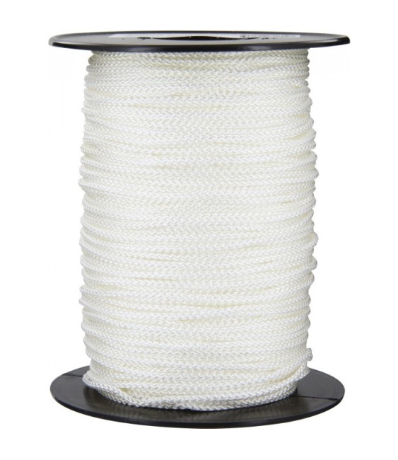 Bobine de 100 m Drisse tressé blanc - 2 mm
