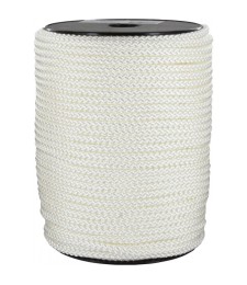 Bobine de 100 m Drisse tressé blanc - 6 mm