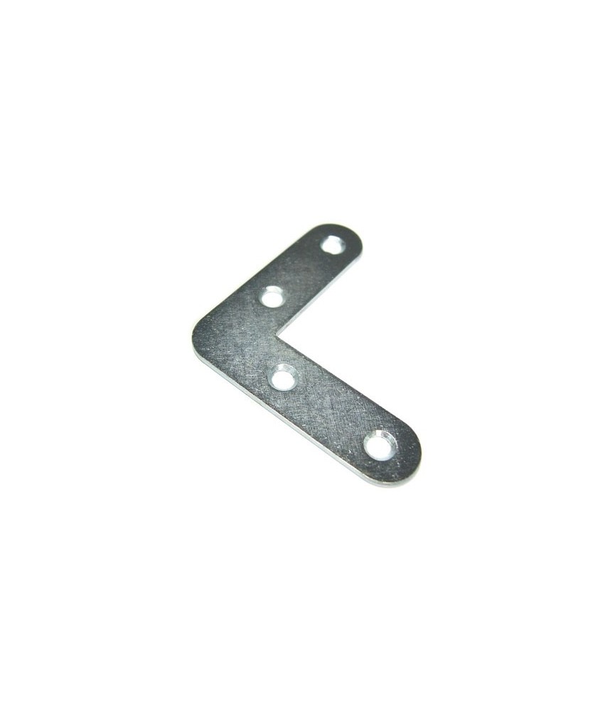 Équerre plate bout rond acier zingué - 40 x 40 mm - Lot de 4 - PVM